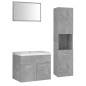 vidaXL Set Mobili da Bagno Grigio Cemento in Truciolato