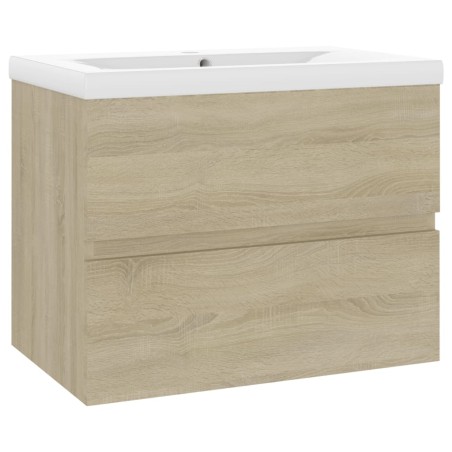 vidaXL Mobile Bagno con Lavabo Integrato Rovere Sonoma in Truciolato