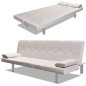 vidaXL Divano Letto con 2 Cuscini Similpelle Regolabile Bianco Crema vidaXL Divano Letto con 2 Cuscini Similpelle Regolabile Bianco Crema