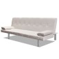 vidaXL Divano Letto con 2 Cuscini Similpelle Regolabile Bianco Crema vidaXL Divano Letto con 2 Cuscini Similpelle Regolabile Bianco Crema