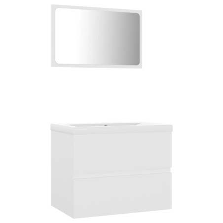 vidaXL Set Mobili da Bagno Bianco in Legno Multistrato