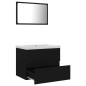 vidaXL Set Mobili da Bagno Nero in Truciolato vidaXL Set Mobili da Bagno Nero in Truciolato