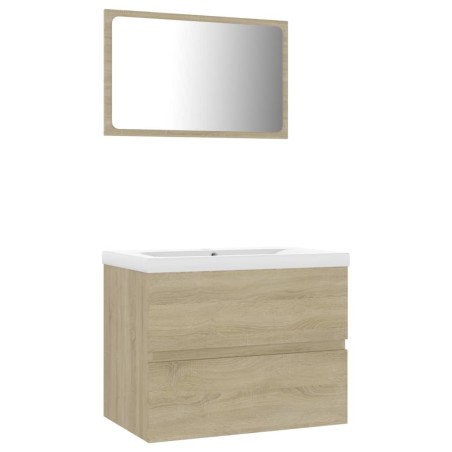 vidaXL Set Mobili da Bagno Rovere Sonoma in Truciolato