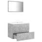 vidaXL Set Mobili da Bagno Grigio Cemento in Legno Multistrato