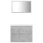 vidaXL Set Mobili da Bagno Grigio Cemento in Legno Multistrato