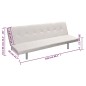 vidaXL Divano Letto con 2 Cuscini Similpelle Regolabile Bianco Crema vidaXL Divano Letto con 2 Cuscini Similpelle Regolabile Bianco Crema