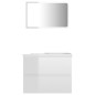 vidaXL Set Mobili da Bagno Bianco Lucido in Truciolato vidaXL Set Mobili da Bagno Bianco Lucido in Truciolato