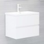 vidaXL Set Mobili da Bagno Bianco Lucido in Truciolato vidaXL Set Mobili da Bagno Bianco Lucido in Truciolato