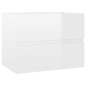 vidaXL Set Mobili da Bagno Bianco Lucido in Truciolato vidaXL Set Mobili da Bagno Bianco Lucido in Truciolato
