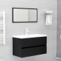 vidaXL Set Mobili da Bagno Nero in Truciolato vidaXL Set Mobili da Bagno Nero in Truciolato