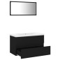 vidaXL Set Mobili da Bagno Nero in Truciolato vidaXL Set Mobili da Bagno Nero in Truciolato