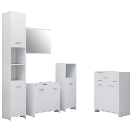 vidaXL Set Mobili da Bagno 4 pz Bianco