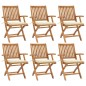 vidaXL Sedie da Giardino Pieghevoli con Cuscini 6 pz Massello di Teak vidaXL Sedie da Giardino Pieghevoli con Cuscini 6 pz Massello di Teak