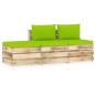 vidaXL Set Divani da Giardino con Cuscini 3 pz Legno Impregnato Verde vidaXL Set Divani da Giardino con Cuscini 3 pz Legno Impregnato Verde