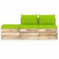 vidaXL Set Divani da Giardino con Cuscini 3 pz Legno Impregnato Verde vidaXL Set Divani da Giardino con Cuscini 3 pz Legno Impregnato Verde