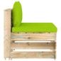 vidaXL Set Divani da Giardino con Cuscini 3 pz Legno Impregnato Verde vidaXL Set Divani da Giardino con Cuscini 3 pz Legno Impregnato Verde