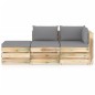 vidaXL Set Salotto da Giardino con Cuscini 3 pz Legno Impregnato Verde vidaXL Set Salotto da Giardino con Cuscini 3 pz Legno Impregnato Verde