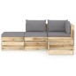 vidaXL Set Salotto da Giardino con Cuscini 4 pz Legno Impregnato Verde vidaXL Set Salotto da Giardino con Cuscini 4 pz Legno Impregnato Verde