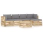 vidaXL Set Salotto da Giardino con Cuscini 6 pz Legno Impregnato Verde vidaXL Set Salotto da Giardino con Cuscini 6 pz Legno Impregnato Verde