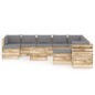 vidaXL Set Salotto da Giardino con Cuscini 12pz Legno Impregnato Verde
