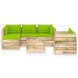 vidaXL Set Divani da Giardino con Cuscini 6 pz Legno Impregnato Verde