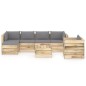 vidaXL Set Salotto da Giardino con Cuscini 7 pz Legno Impregnato Verde vidaXL Set Salotto da Giardino con Cuscini 7 pz Legno Impregnato Verde