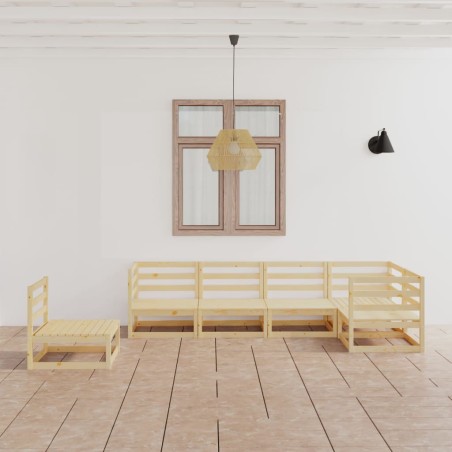 vidaXL Set Divani da Giardino 6 pz in Legno Massello di Pino
