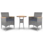 vidaXL Set da Pranzo per Giardino 3 pz in Polyrattan Grigio vidaXL Set da Pranzo per Giardino 3 pz in Polyrattan Grigio