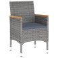 vidaXL Set da Pranzo per Giardino 3 pz in Polyrattan Grigio