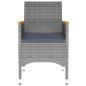 vidaXL Set da Pranzo per Giardino 3 pz in Polyrattan Grigio