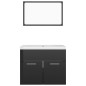 vidaXL Set Mobili da Bagno Nero Lucido in Truciolato vidaXL Set Mobili da Bagno Nero Lucido in Truciolato
