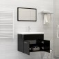 vidaXL Set Mobili da Bagno Nero Lucido in Truciolato vidaXL Set Mobili da Bagno Nero Lucido in Truciolato