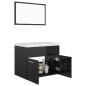 vidaXL Set Mobili da Bagno Nero Lucido in Truciolato vidaXL Set Mobili da Bagno Nero Lucido in Truciolato