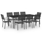 vidaXL Set da Pranzo da Giardino 9 pz in Acciaio vidaXL Set da Pranzo da Giardino 9 pz in Acciaio