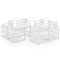 vidaXL Set Divani da Giardino 9 pz Bianco in Legno Massello di Pino vidaXL Set Divani da Giardino 9 pz Bianco in Legno Massello di Pino