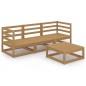 vidaXL Set Divani da Giardino 4 pz Miele in Legno Massello di Pino vidaXL Set Divani da Giardino 4 pz Miele in Legno Massello di Pino