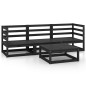 vidaXL Set Divani da Giardino 4 pz Nero in Legno Massello di Pino vidaXL Set Divani da Giardino 4 pz Nero in Legno Massello di Pino