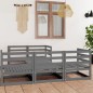 vidaXL Set Divani da Giardino 6 pz Grigio in Legno Massello di Pino vidaXL Set Divani da Giardino 6 pz Grigio in Legno Massello di Pino