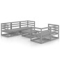 vidaXL Set Divani da Giardino 6 pz Grigio in Legno Massello di Pino vidaXL Set Divani da Giardino 6 pz Grigio in Legno Massello di Pino