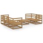 vidaXL Set Divani da Giardino 6 pz Miele in Legno Massello di Pino vidaXL Set Divani da Giardino 6 pz Miele in Legno Massello di Pino