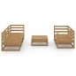 vidaXL Set Divani da Giardino 6 pz Miele in Legno Massello di Pino vidaXL Set Divani da Giardino 6 pz Miele in Legno Massello di Pino