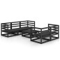 vidaXL Set Divani da Giardino 6 pz Nero in Legno Massello di Pino