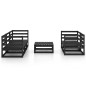 vidaXL Set Divani da Giardino 6 pz Nero in Legno Massello di Pino