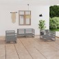 vidaXL Set Divani da Giardino 6 pz Grigio in Legno Massello di Pino 