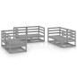 vidaXL Set Divani da Giardino 6 pz Grigio in Legno Massello di Pino 