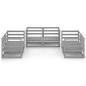 vidaXL Set Divani da Giardino 6 pz Grigio in Legno Massello di Pino 