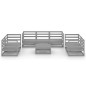 vidaXL Set Divani da Giardino 8 pz Grigio in Legno Massello di Pino vidaXL Set Divani da Giardino 8 pz Grigio in Legno Massello di Pino