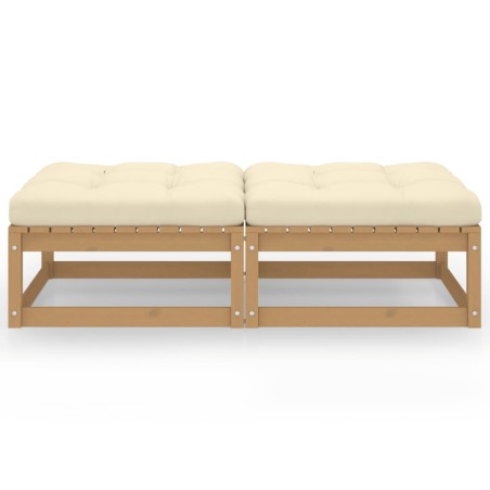 vidaXL Sgabelli da Giardino con Cuscini 2 pz Legno Massello di Pino