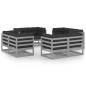 vidaXL Set Divani da Giardino 8 pz con Cuscini Legno Massello Pino vidaXL Set Divani da Giardino 8 pz con Cuscini Legno Massello Pino