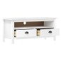 Mobile Porta TV Hill Bianco 110x40x47 cm in Legno di Pino Mobile Porta TV Hill Bianco 110x40x47 cm in Legno di Pino
